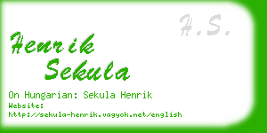 henrik sekula business card